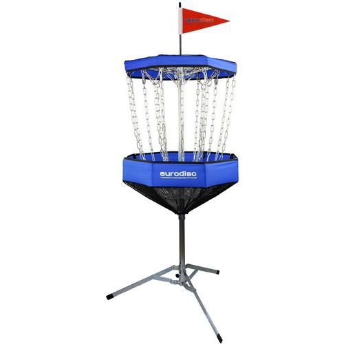 Cible de disc-golf - Corbeille Intermédiaire Bleu 80cm - Acier Durable - Idéale pour Entraînement