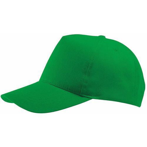 Casquette 5 Panneaux Twill Reglable Systeme Velcro Vert