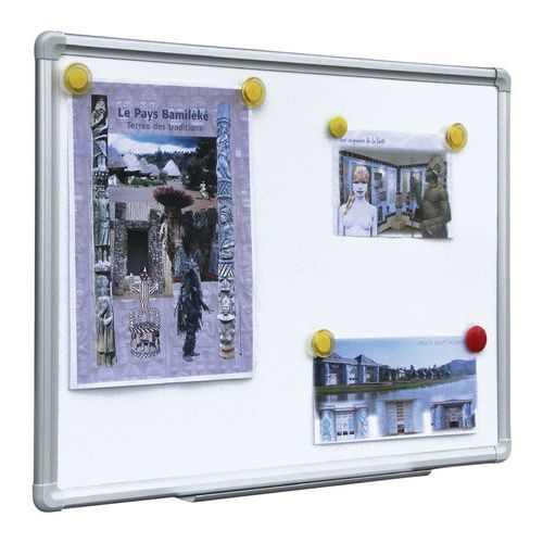 Ulmann - Panneau d'affichage Laqué blanc 90x180 cm - Cadre Aluminium - Éco-responsable