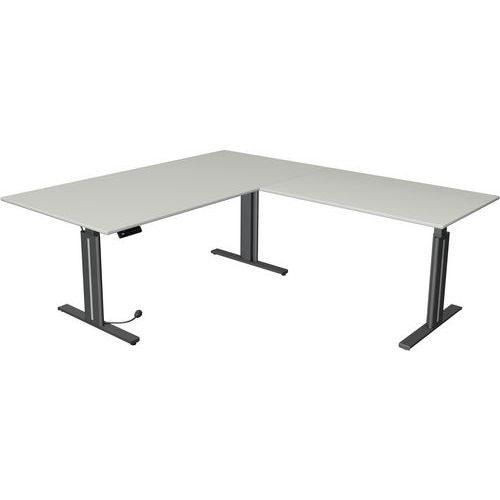 Bureau Assis/debout Move3l180xp80xh72-120 Ajout 100x60cmgris Clair