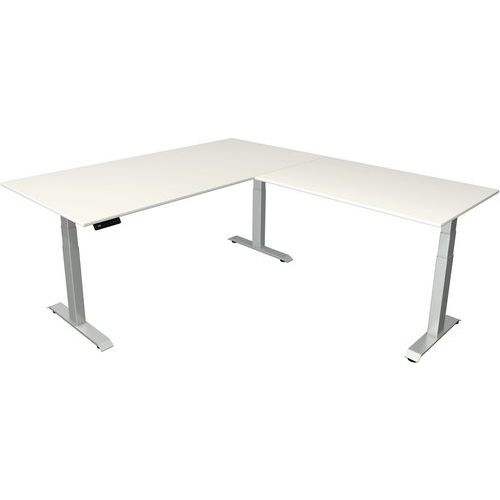 Bureau Assis/debout Move4 L200xp100 + Ajout 120x80cm Blanc