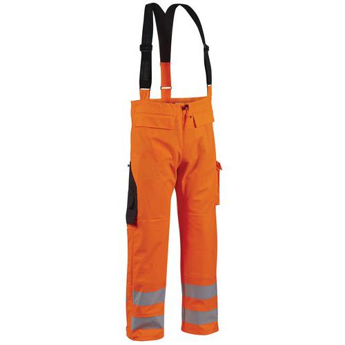 Pantalon De Pluie à Bretelles Orange Taille L