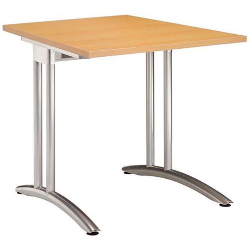 Hammerbacher - Bureau droit Minos - Hêtre/Gris - 80x80 cm - Hauteur 72 cm - Plateau mélaminé 25mm