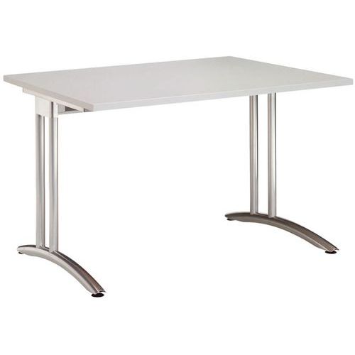 Hammerbacher - Bureau droit Minos - Gris clair/Gris - 120x80cm - Plateau mélaminé 25mm - 3 ans garantie