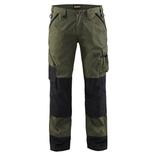 Pantalon De Travail Paysagiste Vert Armée/noir Taille 42