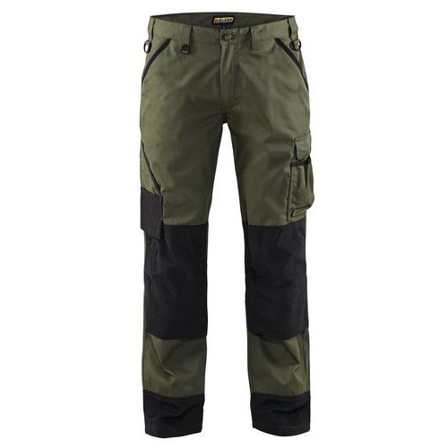 Pantalon De Travail Paysagiste Vert Armée/noir Taille 40c - Homme