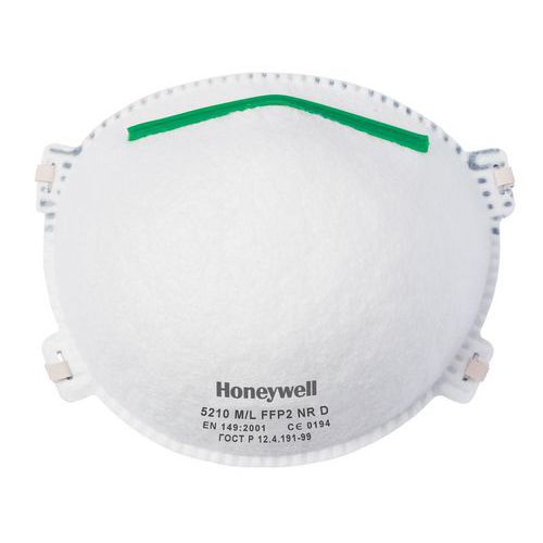 Honeywell - Masque FFP2 D Blanc 5210 M/L - Protection Respiratoire Certifiée CE - Lot de 1