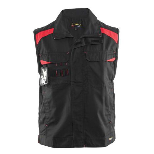 Gilet De Travail Sans Manches Industrie Noir/rouge Taille Xxl