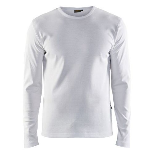 T-shirt Manches Longues Col Rond Blanc Taille L