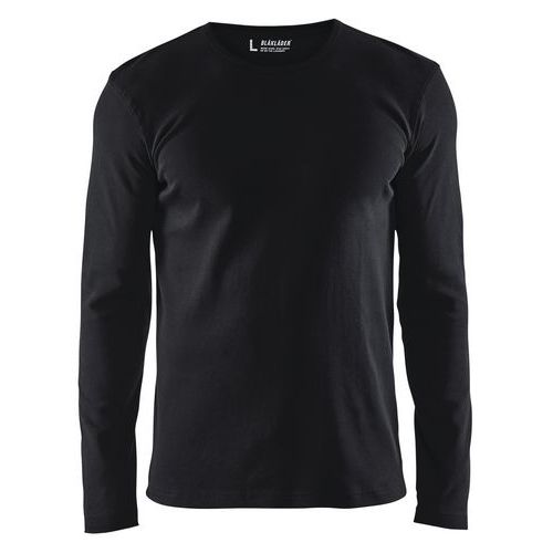 T-shirt Manches Longues Col Rond Noir Taille Xs