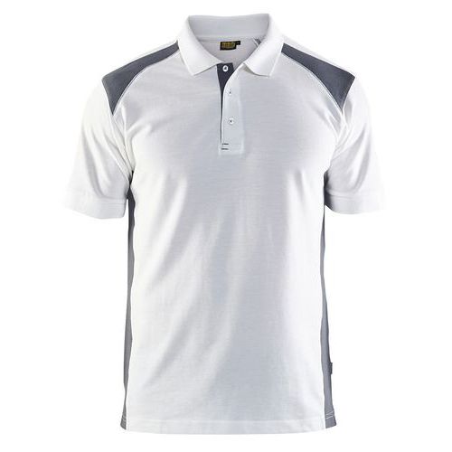 Polo Piqué Blanc/gris Taille Xs