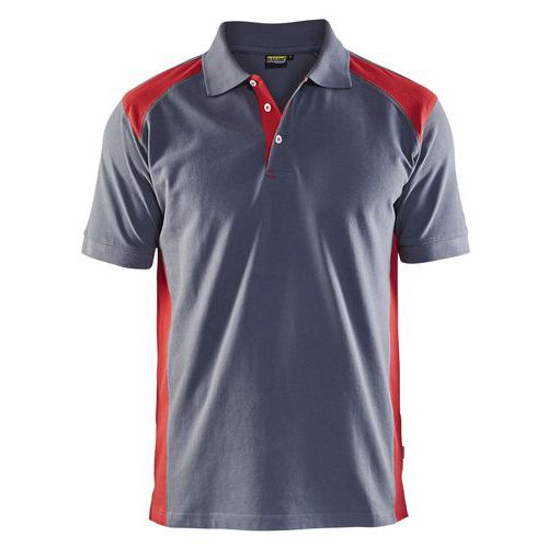 Polo Piqué Gris/rouge Taille S