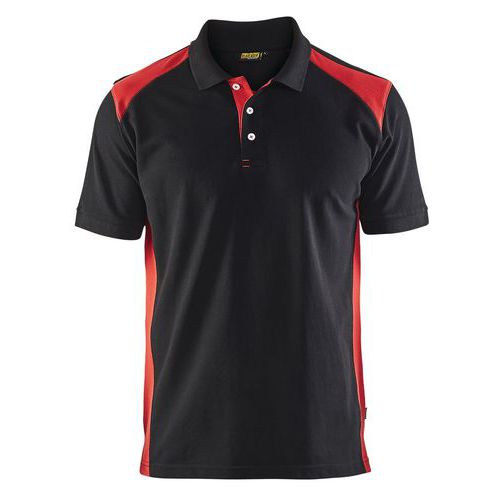 Polo Piqué Noir/rouge Taille Xs