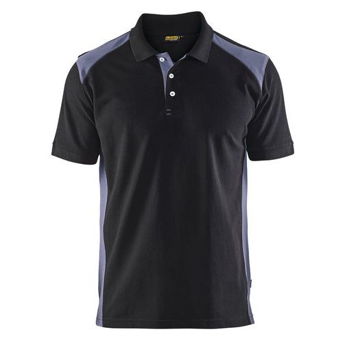 Polo Piqué Noir/gris Taille L