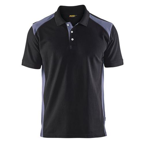 Polo Piqué Noir/gris Taille Xl