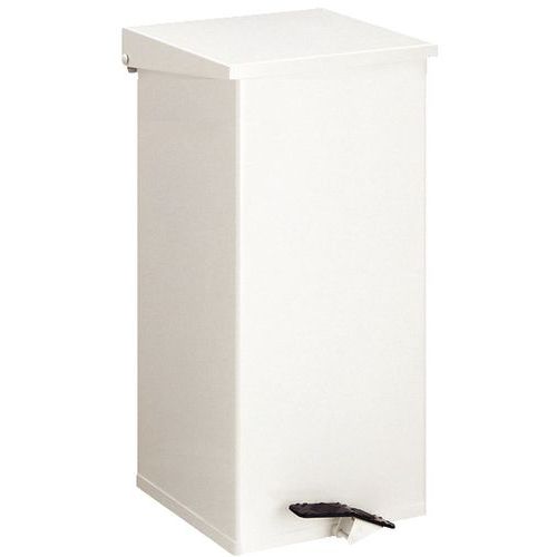 Poubelle Metal Kick 55l Blanche