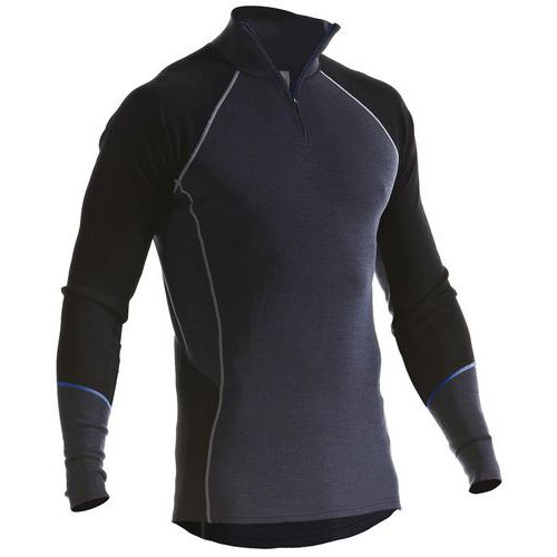 Haut De Sous-vêtements Col Zippé Warm Gris/noir Taille L
