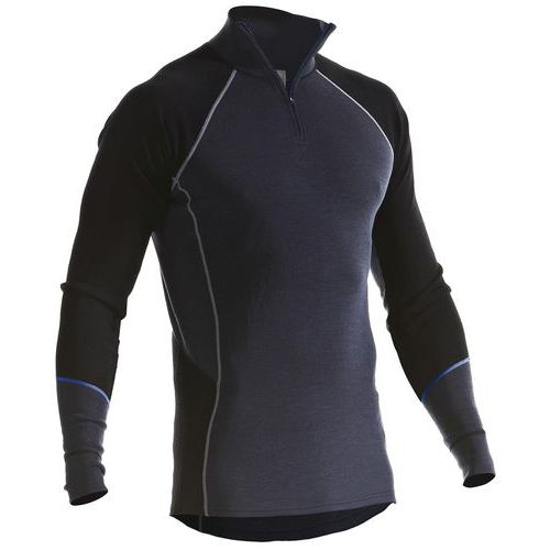 Haut De Sous-vêtements Col Zippé Warm Gris/noir Taille M