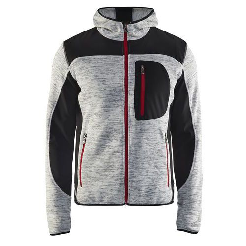 Veste De Travail Tricotée à Capuche Gris Chiné/noir Taille Xs