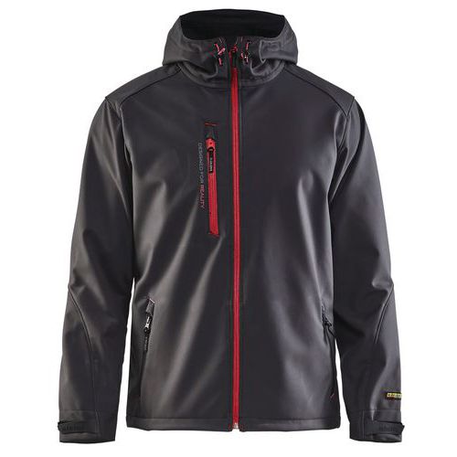 Veste Softshell à Capuche Gris Foncé/rouge Taille Xxl