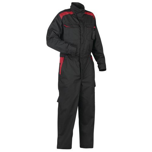 Combinaison De Travail Industrie Manches Longues Noir/rouge Taille 40