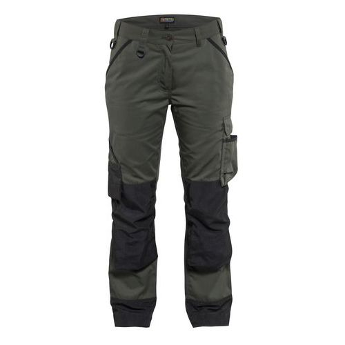 Pantalon De Travail Paysagiste Femme Vert Armée/noir Taille 44