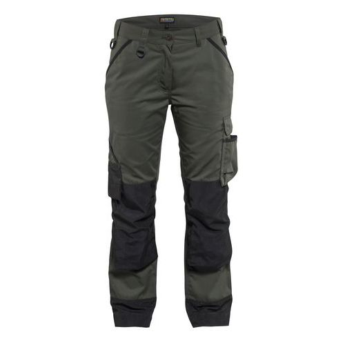 Pantalon De Travail Paysagiste Femme Vert Armée/noir Taille 46