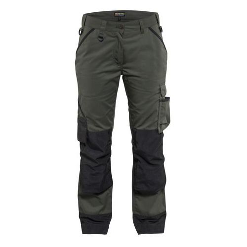 Pantalon De Travail Paysagiste Femme Vert Armée/noir Taille 48