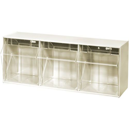 Bloc-tiroirs Varioplus Proflip 3 à 3 Bacs Amovibles Blanc