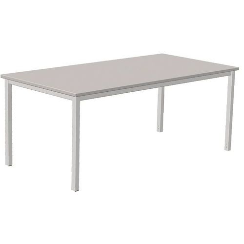 Robberechts - Bureau droit Combi-Classic 140x80cm Gris Clair - Hauteur Réglable 66-82cm - Plateau Mélaminé - Piétement Métal Ajustable
