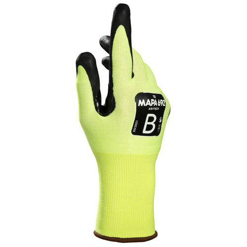 Mapa Professional - Gants anticoupure Krytech 692 Jaune - Niveau B - Taille 10 - Tactile