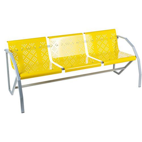 Canapé Métal Alu 3 Places Odéon Coque 1023 Jaune