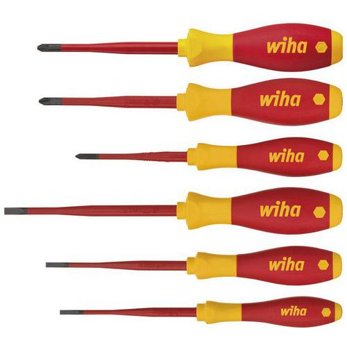 Jeu De 6 Tournevis Softfinish Isolés Fente Phillips Bornier Pozidriv