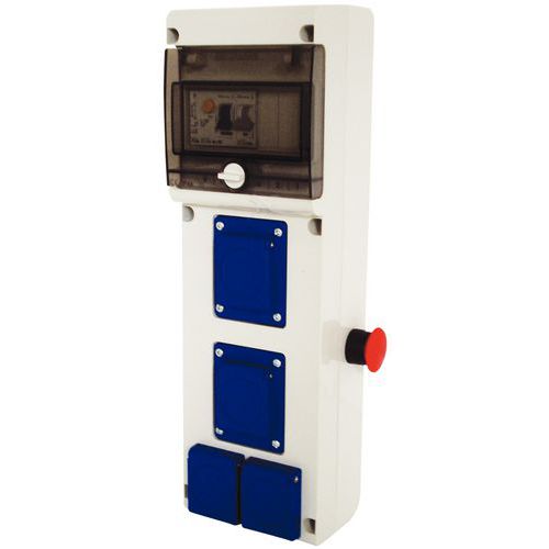 Coffret De Chantier Mono+arret D'urgence+4x 2p +t 10a