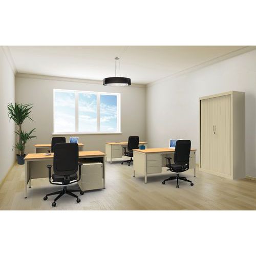 Bureau droit avec caisson mobileBureau droit avec 2 caissons suspendus