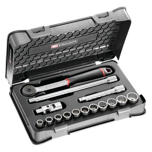 Coffret douilles 1/2 12 pans en pouces - S.161-1P12U Coffret douilles 1/2 12 pans en pouces - S.161-1P12U