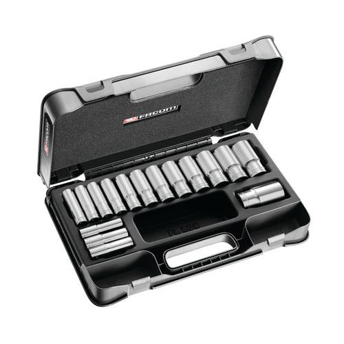 Facom 1 Coffret Douilles 1/2 Longues 6 Pans Métriques - S.405ae Facom