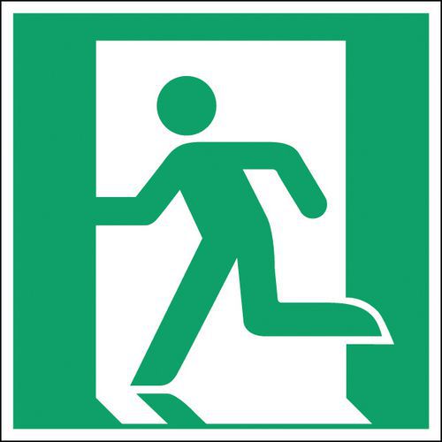 Brady - Panneau Sortie de Secours Gauche Rigide Polypropylène 200x200mm ISO 7010