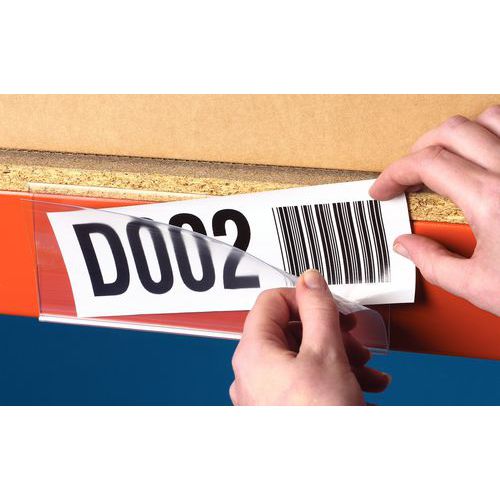 Durable 802619 Scanfix Lot de 25 Porte-étiquettes Adhésifs avec étiquettes Transparent L1000 x l20 mm 