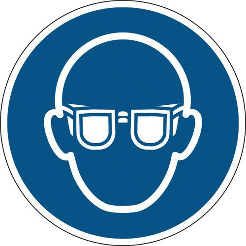 Panneau obligation rond - Lunettes de protection obligatoires - Rigide Panneau obligation rond - Lunettes de protection obligatoires - Rigide