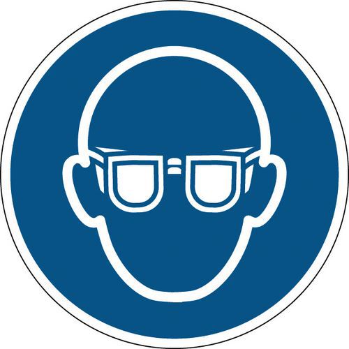 Brady - Panneau Obligation Lunettes de Protection Rigide Polypropylène Ø 315 mm - Norme ISO 7010