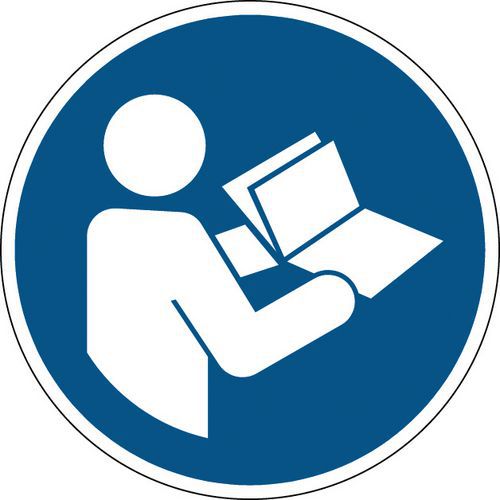 Panneau obligation rond - Consulter le manuel d'instructions - Rigide Panneau obligation rond - Consulter le manuel d'instructions - Rigide