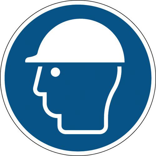 Panneau obligation rond - Casque de protection obligatoire - Rigide Panneau obligation rond - Casque de protection obligatoire - Rigide