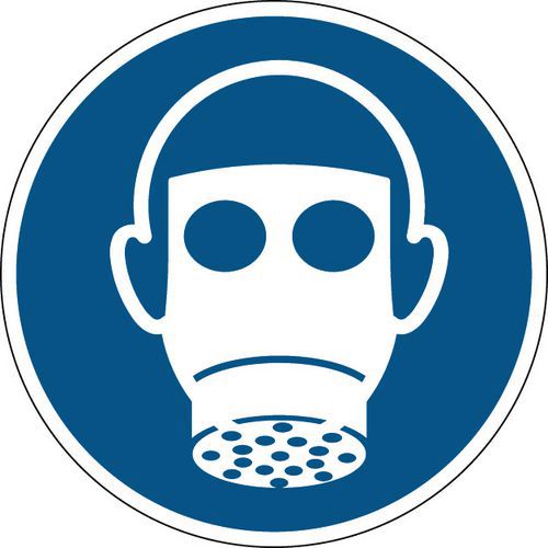 Panneau obligation rond - Protection des voies respiratoires obligatoire - Rigide Panneau obligation rond - Protection des voies respiratoires obligatoire - Rigide