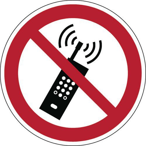 Brady - Panneau Interdiction Activer Téléphone Mobile Rigide Ø 20 cm - Polypropylène - Norme ISO 7010