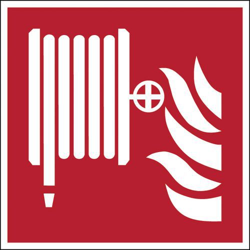 Brady - Panneau Robinet d'Incendie Armé Carré 100x100mm Polypropylène Rigide Norme ISO 7010