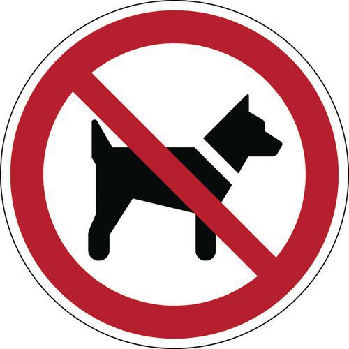 Brady - Panneau Interdit aux Chiens Rond Ø 400 mm Polypropylène Rigide Signalétique Sécurité