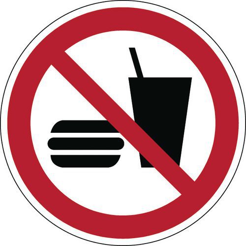 Panneau interdiction - Ne pas manger ou boire - Rigide Panneau interdiction - Ne pas manger ou boire - Rigide