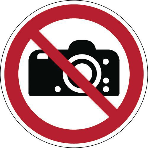 Brady - Panneau Interdiction de photographier - Rond 200 mm Polypropylène Rigide - Signalétique Sécurité ISO 7010