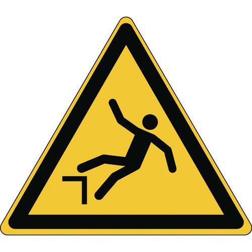 Brady - Panneau Danger Chute Dénivellation - Polypropylène Rigide 273x315mm - ISO 7010